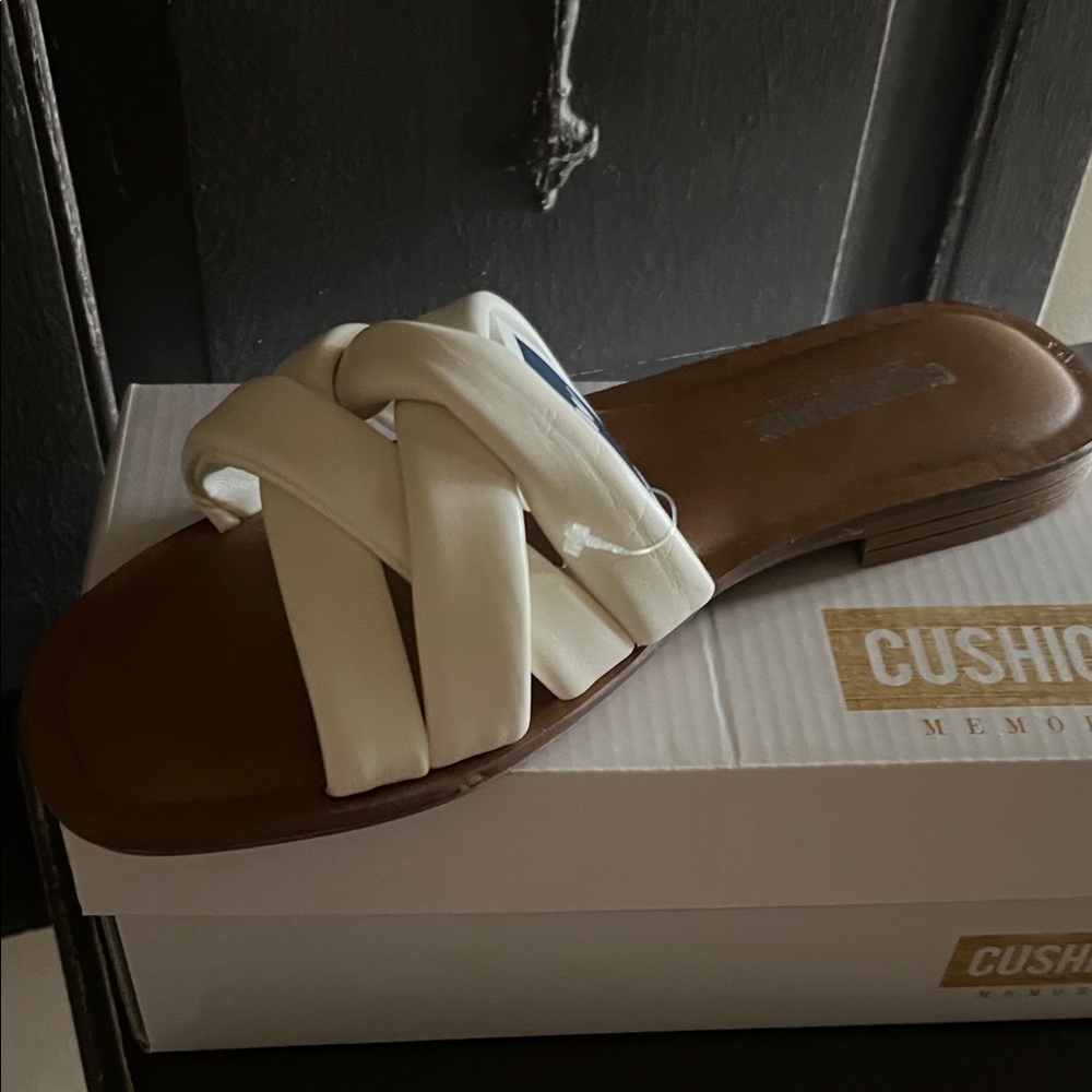 Elegant Cream Slide Sandals